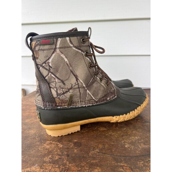 Bass Mens 8M Waterproof Duck Boots Mallard F17 Camo Textile & Rubber Upper - Picture 2 of 7